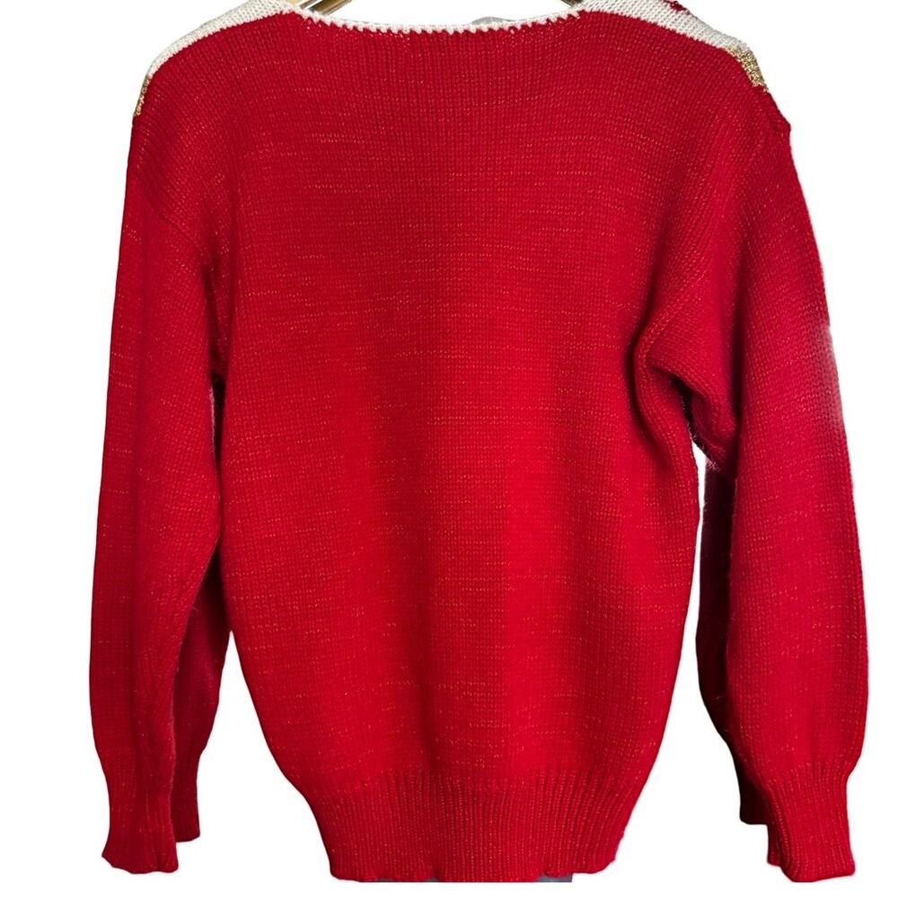 Vintage Dana Scott Sweater Embellished with Festive gold beading- size S - Picture 2 of 3